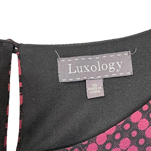 Luxology Dress Size 10 Multi Color Chevron‎ Striped Womens Lined Polyester - Picture 6 of 8